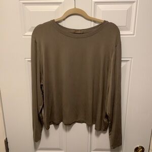 Nuuds| Women’s XXL Brown Long Sleeved Tee T-Shirt Layer Minimalist Earthy